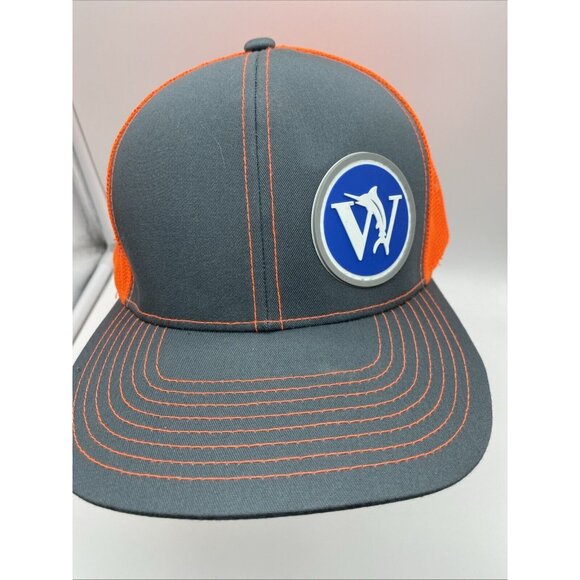 The Windrow Group Orange Gray Adjustable Baseball Cap Hat Snap-back Trucker - Picture 1 of 8